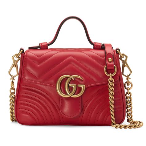 gucci gg marmont red leather small shoulder bag|Gucci Marmont bag small size.